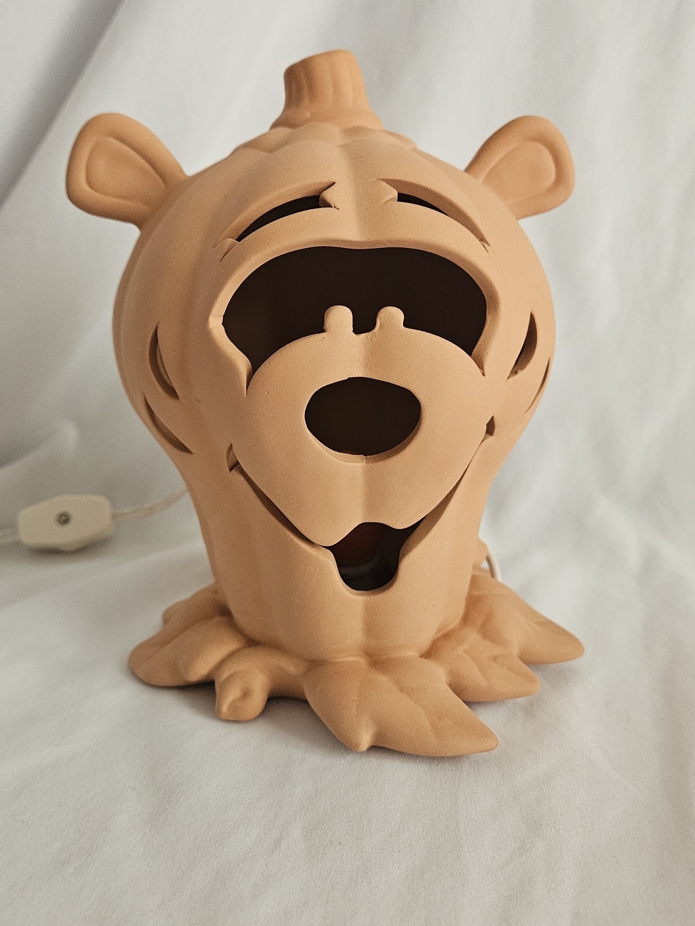 Terracotta Disney TiggerJack-O-Lantern Accent Lamp Natural Clay Finish Halloween